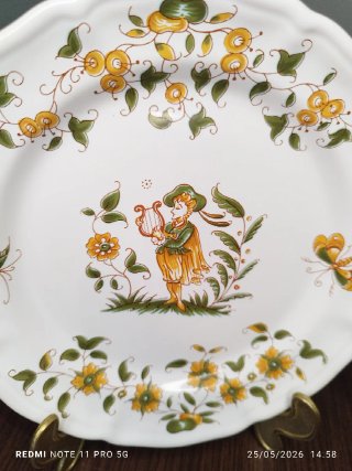 3 Platos Moustiers Vintage Cerámica