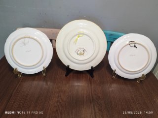 3 Platos Moustiers Vintage Cerámica
