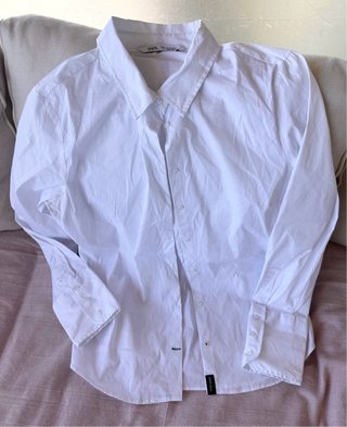 Camisa Zara Blanca Manga Larga XL