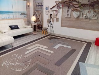 Alfombra 140 x 200 lavables de Vinilo Beige/Marrón