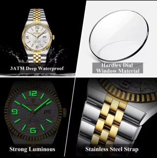 Reloj Poedagar Hombre Oro y Plata