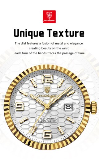 Reloj Poedagar Hombre Oro y Plata