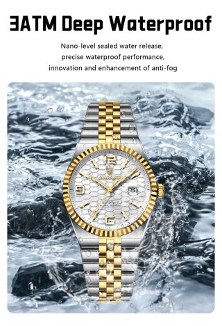 Reloj Poedagar Hombre Oro y Plata