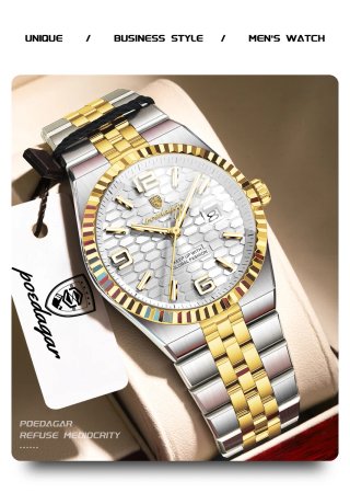 Reloj Poedagar Hombre Oro y Plata