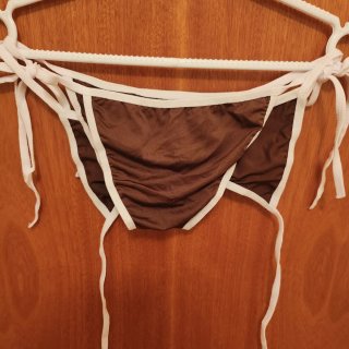 bikini triangular 2 piezas lazo halter T-M marron