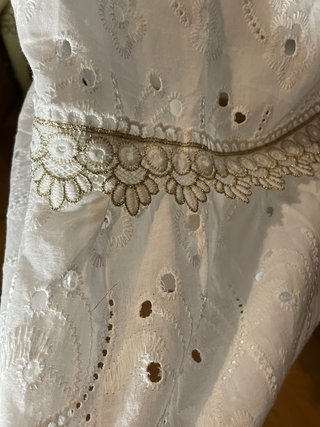 Vestido Largo Blanco Bordado Ibicenco Talla S