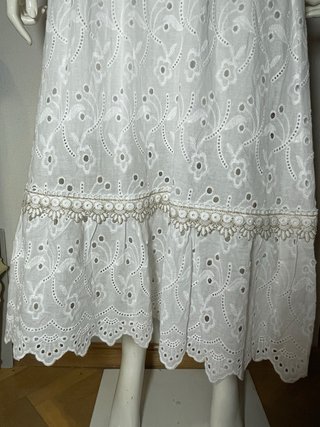 Vestido Largo Blanco Bordado Ibicenco Talla S