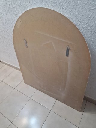 Espejo Arqueado Blanco y Plateado
