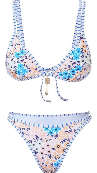 bikini de dos piezas push up T-XS Naranja-azul