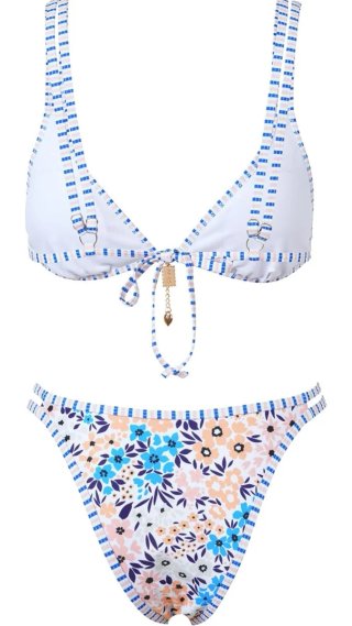 bikini de dos piezas push up T-XS Naranja-azul