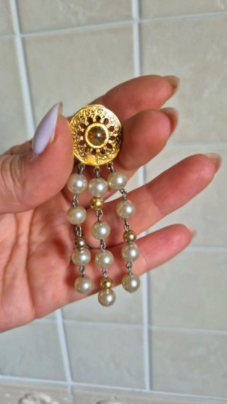 Orecchini pendenti perle e oro