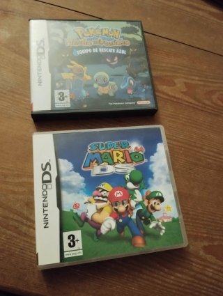 Cajas vacías Pokémon y Super Mario DS