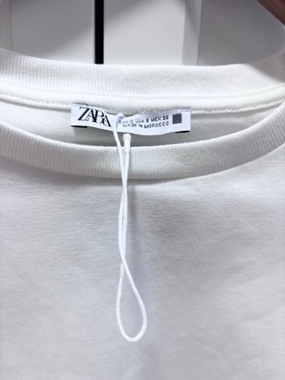 Camiseta Zara Blanca Talla S Algodón