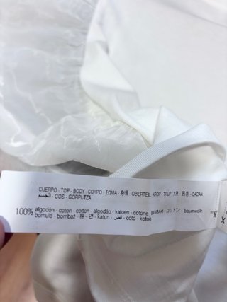 Camiseta Zara Blanca Talla S Algodón