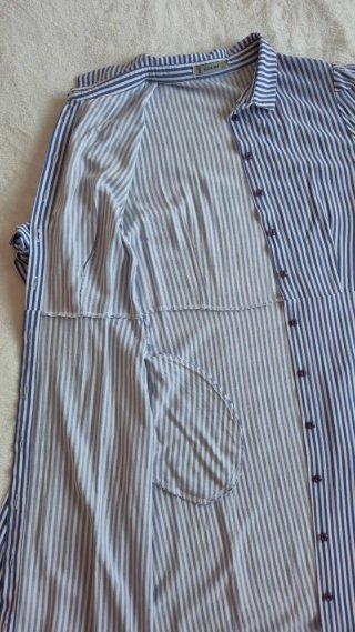 Vestido camisero de rayas - 100% Algodón