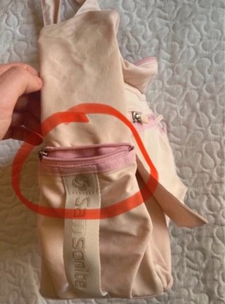 Borsa a spalla Samsonite beige e rosa