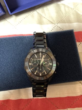 Reloj Swarovski Negro y Plateado Suizo
