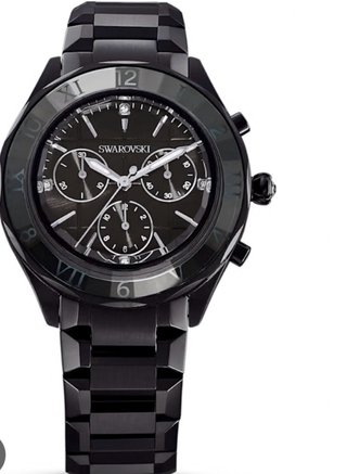 Reloj Swarovski Negro y Plateado Suizo