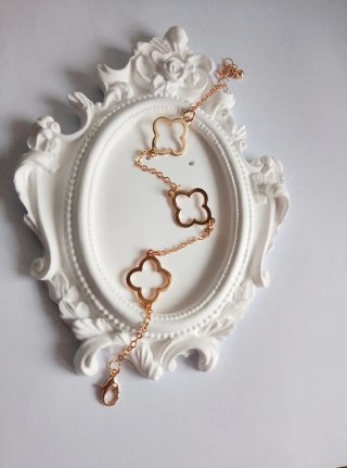Bracciale oro con quadrifogli