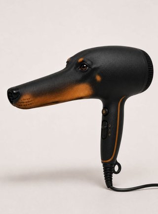 Secador de pelo con diseño de perro Doberman