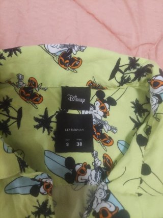 Camisa Hawaiana Mickey Surf Verde y Amarillo