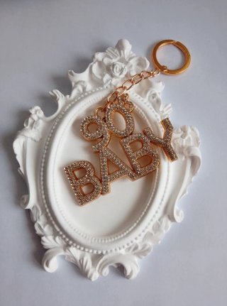 Portachiavi 90s Baby strass dorato