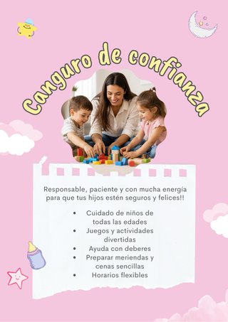 Servicio de canguraje o cuidado de niños