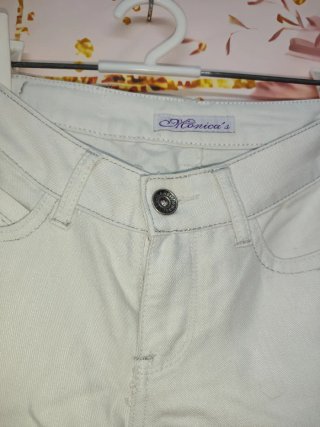 Pantalón corto Mónica jeans blanco Talla XS