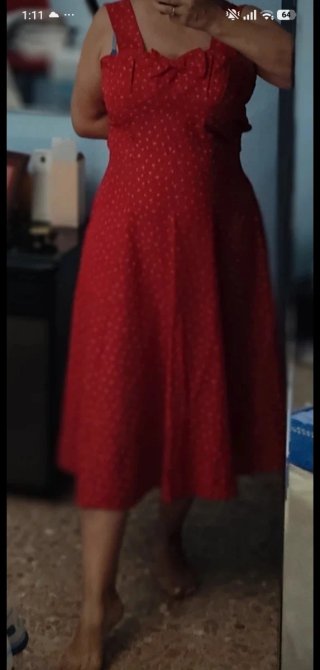 Vestido Rojo Tirantes Anchos. Vintage Dressing.