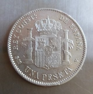 Moneda plata 1 peseta 1903.