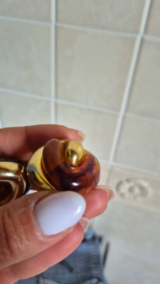 Orecchini grandi color oro e marrone