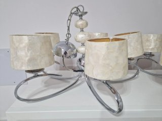 Lámparas Nacaradas Plata y Blancas
