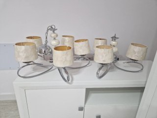 Lámparas Nacaradas Plata y Blancas