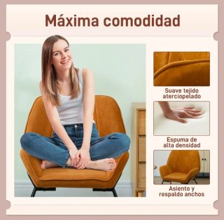 Butaca sillón de salón ancho terciopelo nuevo