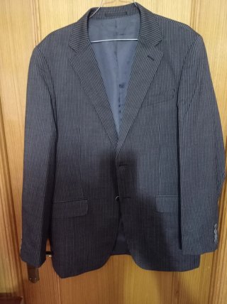 Americana Oxford Rayas Gris Oscuro