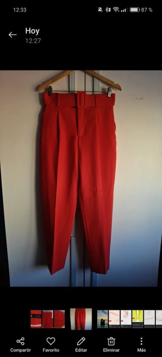 Pantalón de traje Zara rojo mujer
