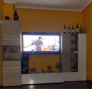 Mueble de salón modular beige y blanco En 3 piezas