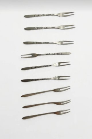 Set di 9 cucchiaini da cocktail in argento 850