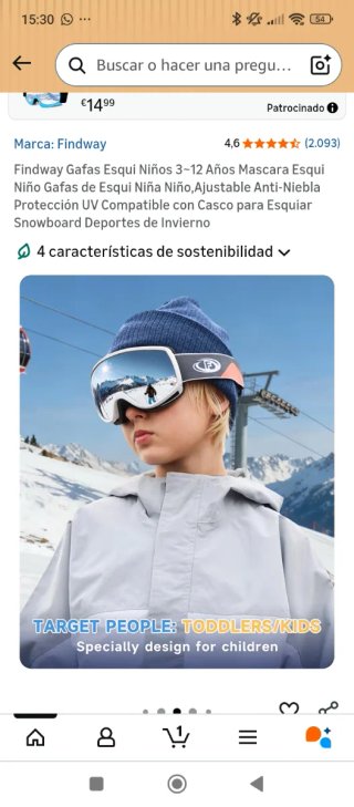 Gafas de esquí Findway para niños