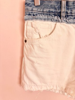 Shorts vaqueros Zara blancos y azules T.38