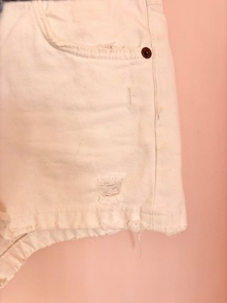 Shorts vaqueros Zara blancos y azules T.38