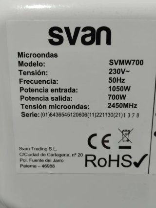 Microondas Svan Blanco
