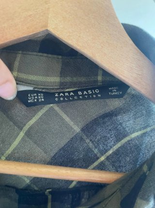 Camisa cuadros Zara verde