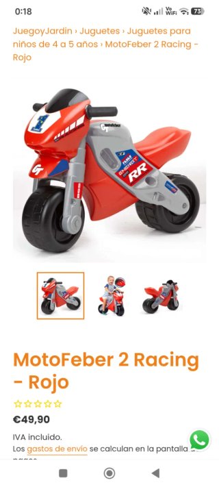 Moto infantil Feber de 3 a 5 años
