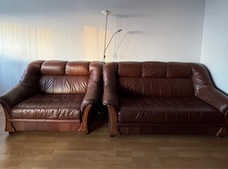 Divani in pelle marrone (2 unità)