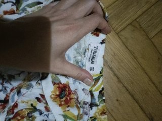 Pantalón falda floral blanco