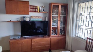 Mueble salón vitrina, cajones y estantería