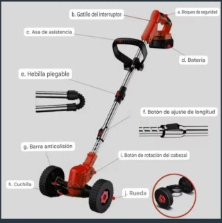Desbrozadora Inalambrica Recargable (2 Baterías)