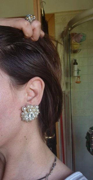 Orecchini perle e strass