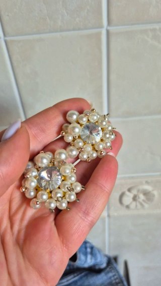 Orecchini perle e strass